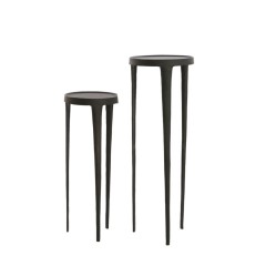 PILLAR SIDE TOB BLACK METAL - CAFE, SIDE TABLES